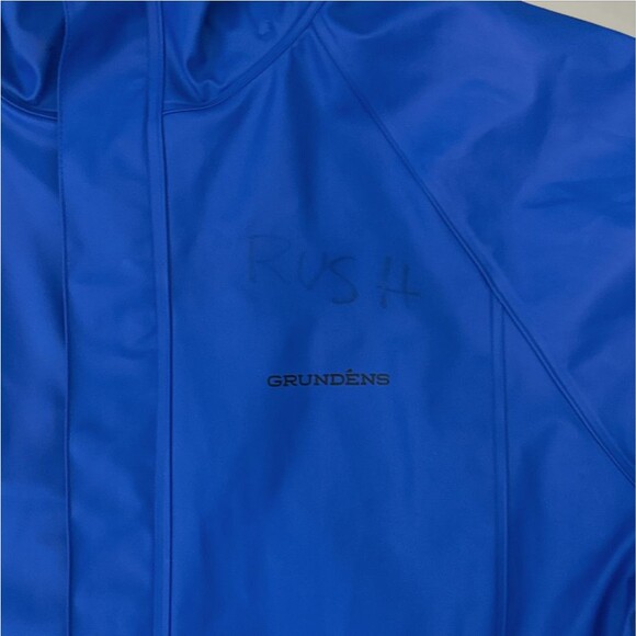 Grundens Neptune Commercial Fishing Rain Jacket Blue Waterproof Work Gear Sz XL - Picture 7 of 8